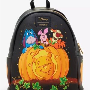 Loungefly Disney Winnie The Pooh Pumpkin Glow-In-The-Dark Mini Backpack NEW